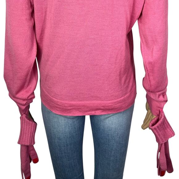 VIVETTA Yamada Pink Wool Crewneck Casual Sweater w/ Matching Gloves - Picture 7 of 12